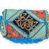 Bolsa indiana Banjara 100% bordada a mão azul claro e coloridos II