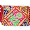 Bolsa indiana Banjara 100% bordada a mão vermelho e coloridos II