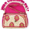 Bolsa indiana Banjara 100% bordada a mão rosa e coloridos II