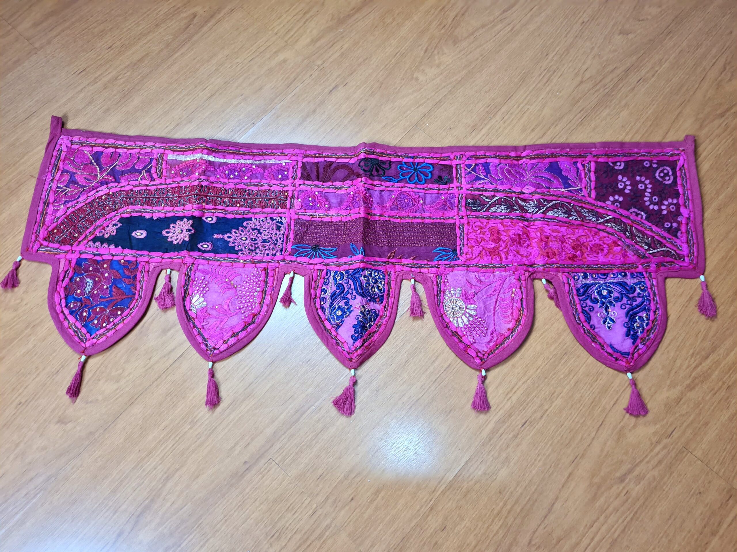 Stylo Culture Etnico Tendine da Finestra Boho Decorazioni per Finestre Porte Porta Sospesa Toran Beige 35x95 cm Patchwork Vintage Ricamato Coton Floreale Tradizionale Tende A Pannello per Soggiorno