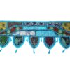 Bandô de porta indiano (Toran) 5 pontas bordado azul claro