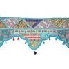 Bandô de porta indiano (Toran) 5 pontas bordado azul e color 45cm