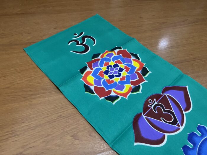 Panô dos 7 chakras especial para parede verde e color 1,80m