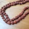 Japamala indiano de 108 contas de Rudraksha 7mm tassel laranja