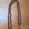 Japamala indiano de 108 contas de Rudraksha 7mm tassel laranja