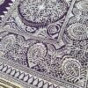 Sari indiano de seda em Jacquard brocado cor uva escuro e dourado
