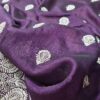 Sari indiano de seda em Jacquard brocado cor uva escuro e dourado