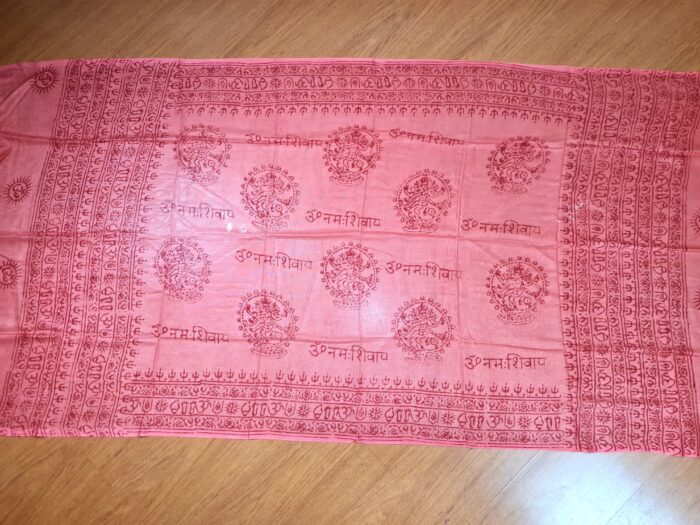 Chadar indiano (manto de oração) de Shiva Nataraja rosa coral