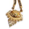 Mangalsutra colar sagrado dourado duplas correntes e contas pretas