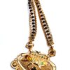 Mangalsutra colar sagrado dourado duplas correntes e contas pretas