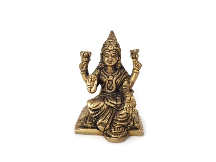 Estátua do Deusa Lakhsmi na Flor de Lótus em brass 8m
