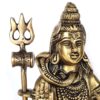 Estátua do Deus Shiva em lótus com tridente removível em brass 15m