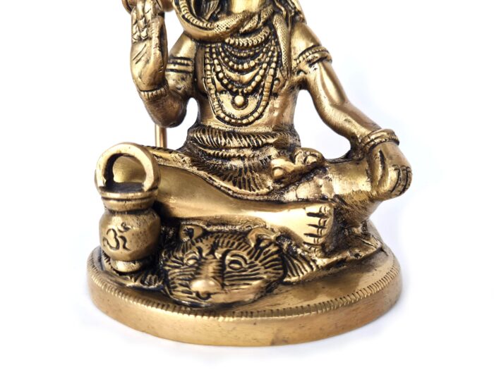 Estátua do Deus Shiva em lótus com tridente removível em brass 15m