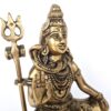 Estátua do Deus Shiva em lótus com tridente removível em brass 15m