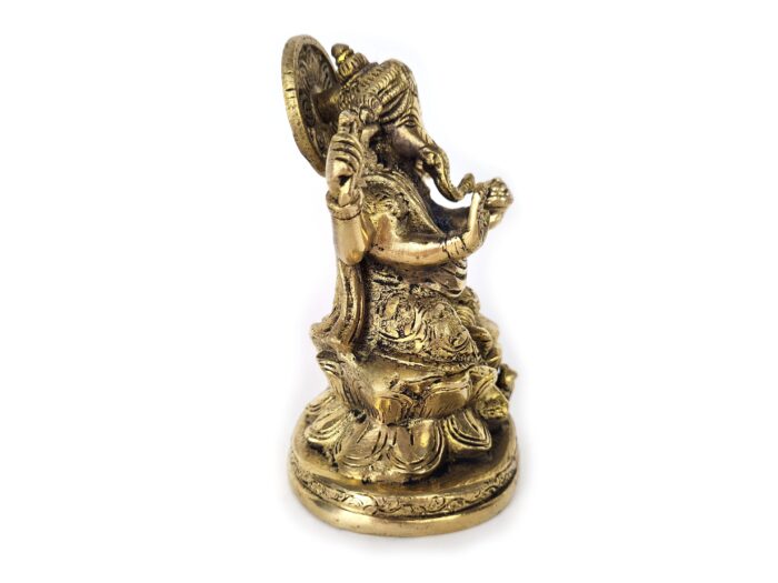 Estátua de Ganesha em Brass com Quatro braços 20cm