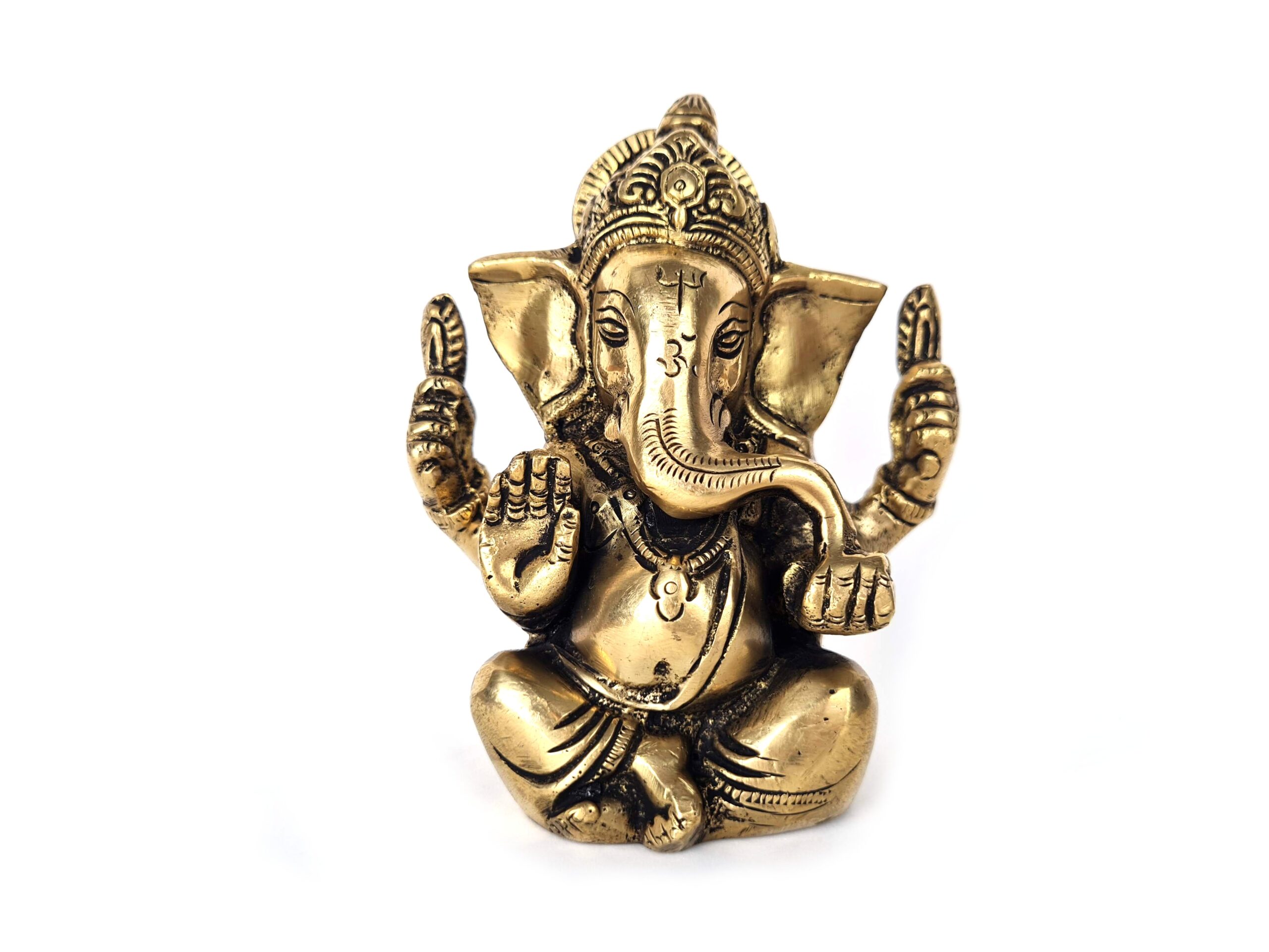 Estátua de Ganesha em Brass proteção e bons começos 13cm