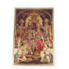 Folha laminada decorativa dourada estampa de Sita e Rama com Hanuman 30x21cm