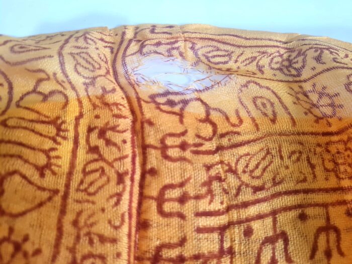 Chadar indiano (manto de oração) de Ganesha e mantras amarelo (outlet)
