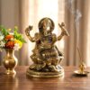 Estátua de Ganesha em Brass com Quatro braços 20cm