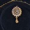 Conjunto completo de semi joia dourado clássica indiana com pedrarias
