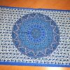 Panô indiano de algodão estampa de mandala e elefantes azul 2,10m