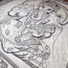 Colcha indiana ou painel de algodão de Ganesha creme e preto 2,40m
