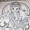 Colcha indiana ou painel de algodão de Ganesha creme e preto 2,40m