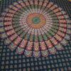 Panô indiano de algodão estampa de mandala marinho e laranja 2,40m
