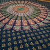 Panô indiano de algodão estampa de mandala marinho e laranja 2,40m
