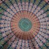 Panô indiano de algodão estampa de mandala marinho e laranja 2,40m