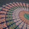 Panô indiano de algodão estampa de mandala marinho e laranja 2,40m