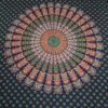 Panô indiano de algodão estampa de mandala marinho e laranja 2,40m