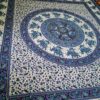Panô indiano de algodão estampa de mandala azul e lilás 2,40m