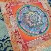 Painel de obra de arte Thangka da Kalachakra Mandala (Roda do Tempo)