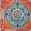 Painel de obra de arte Thangka da Kalachakra Mandala (Roda do Tempo)