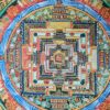 Painel de obra de arte Thangka da Kalachakra Mandala (Roda do Tempo)