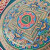 Painel de obra de arte Thangka da Mandala Sagrada com triângulo central