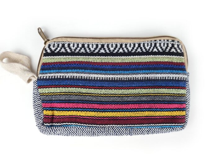 Bolsinha necessaire indiana 100% Hemp fibra natural com zíper