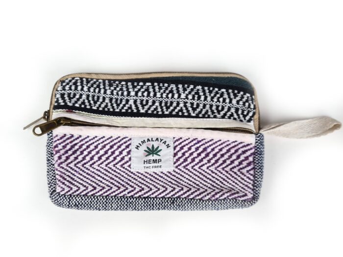 Bolsinha indiana 100% Hemp fibra natural com zíper (necessaire)