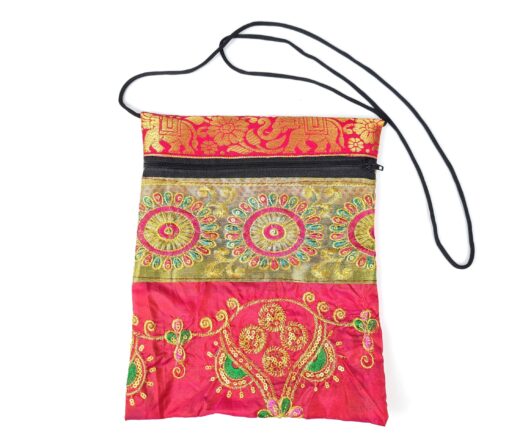 Bolsinha indiana multiuso de patchwork de saree