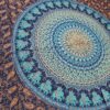 Canga indiana de viscose estampa de mandala marinho e azul