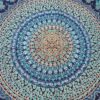 Canga indiana de viscose estampa de mandala marinho e azul