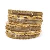 Conjunto de 10 pulseiras indianas douradas mistas Elegância Maharani