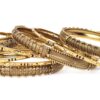 Conjunto de 10 pulseiras indianas douradas mistas Elegância Maharani