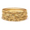 Conjunto de 10 pulseiras indianas douradas finas Rajastani Royale