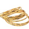 Conjunto de 10 pulseiras indianas douradas finas Rajastani Royale