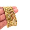 Conjunto de 10 pulseiras indianas douradas finas Rajastani Royale