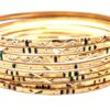 Conjunto de 8 pulseiras indianas douradas finas Rajastani Royale