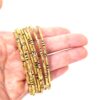 Conjunto de 8 pulseiras indianas douradas finas Rajastani Royale