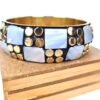 Bracelete indiano Rajasthan de madrepérolas com dourado